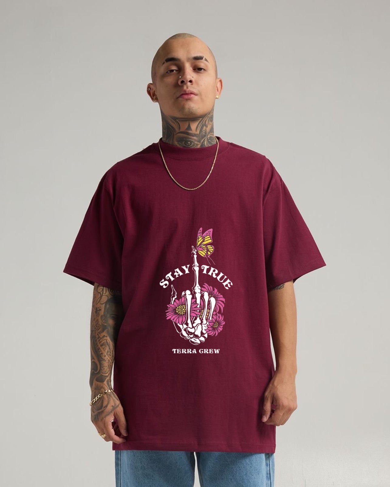Stay True Skeleton Floral Tee